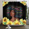 African American Woman Shower Curtain Sexy Black Girl Lady Inspirational Queen Abstract Boho Waterproof Bathroom Shower Curtain