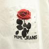 Pepe Jeans Принт Футболка с длинным рукавом M белая Роза Длинная футболка Мужская Б/у