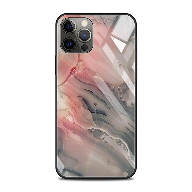 Чехол из закаленного стекла для Iphone 12 11 Pro Max 14 13 12 Mini Fundas X Xr Xs Max 8 7 6s Plus, чехол Fundas Colorfull Marble