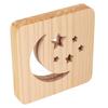 Деревянный 3D светодиодный светильник с рисунком луны и звезд, защита глаз, USB-блок питания, теплый белый ночник f