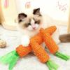 Забавная игрушка-прорезыватель для кошек в виде морковки со звуком, мягкая игрушка для обнимания, когтеточка, товары для питомцев для интерактивных развлечений