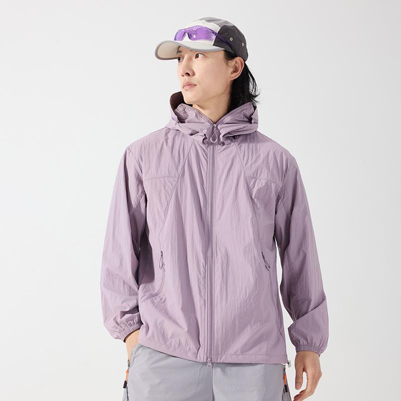Ice silk outdoor sunscreen clothing for women, light and breathable skin clothing, hooded UV protection UPF10 + sunscreen clothing for men