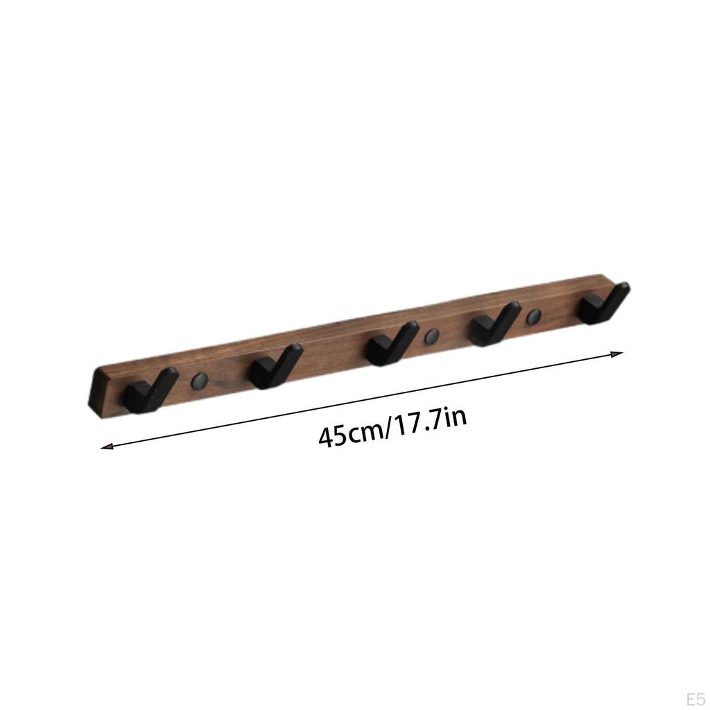 Coat Hanger Wall Mount Hooks Rustic Hat Rack Wooden Organizer for Towels Purses Clothes