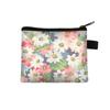 Canvas Coin Purse Floral Plaid Print Zipper Pouch Small Wallet Children Female Key Card Holder Mini Money Bag
