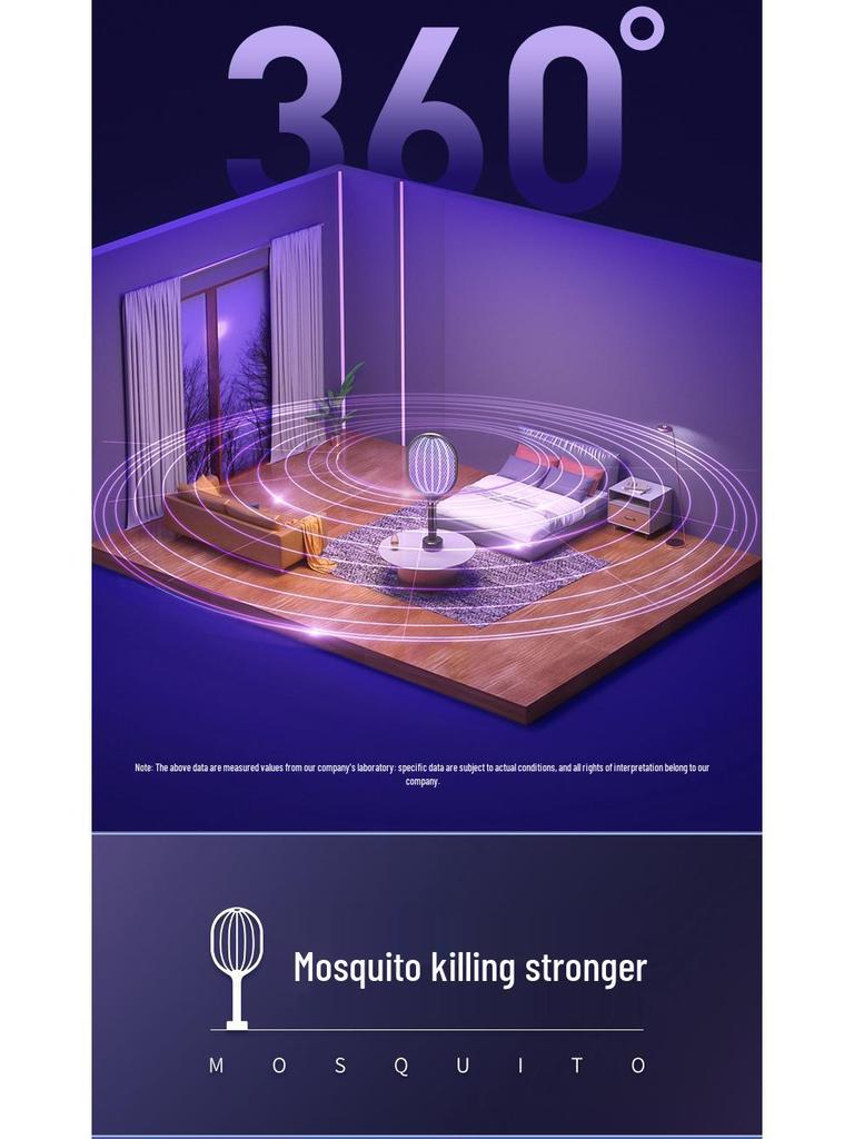 USB Перезаряжаемая Электрическая Лампа-Мухобойка от Комаров и Мух - 2-в-1 Домашний Уничтожитель Насекомых