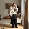 Womens Oversized Hooded Faux Fur Coat In Coffee Beige Warm Thick Plush Top Winter