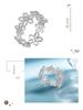 Кольцо из стерлингового серебра 925 пробы «Цветочные тени кружева»: Элегантный ажурный дизайн с цветами для женщин