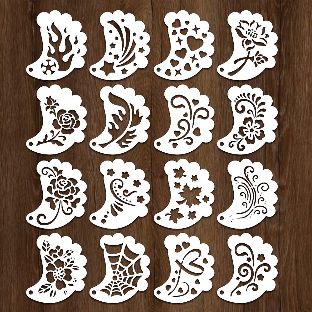 Многочисленные шаблоны для рисования на лице, полые инструменты для макияжа своими руками, трафареты для рисования на теле для взрослых