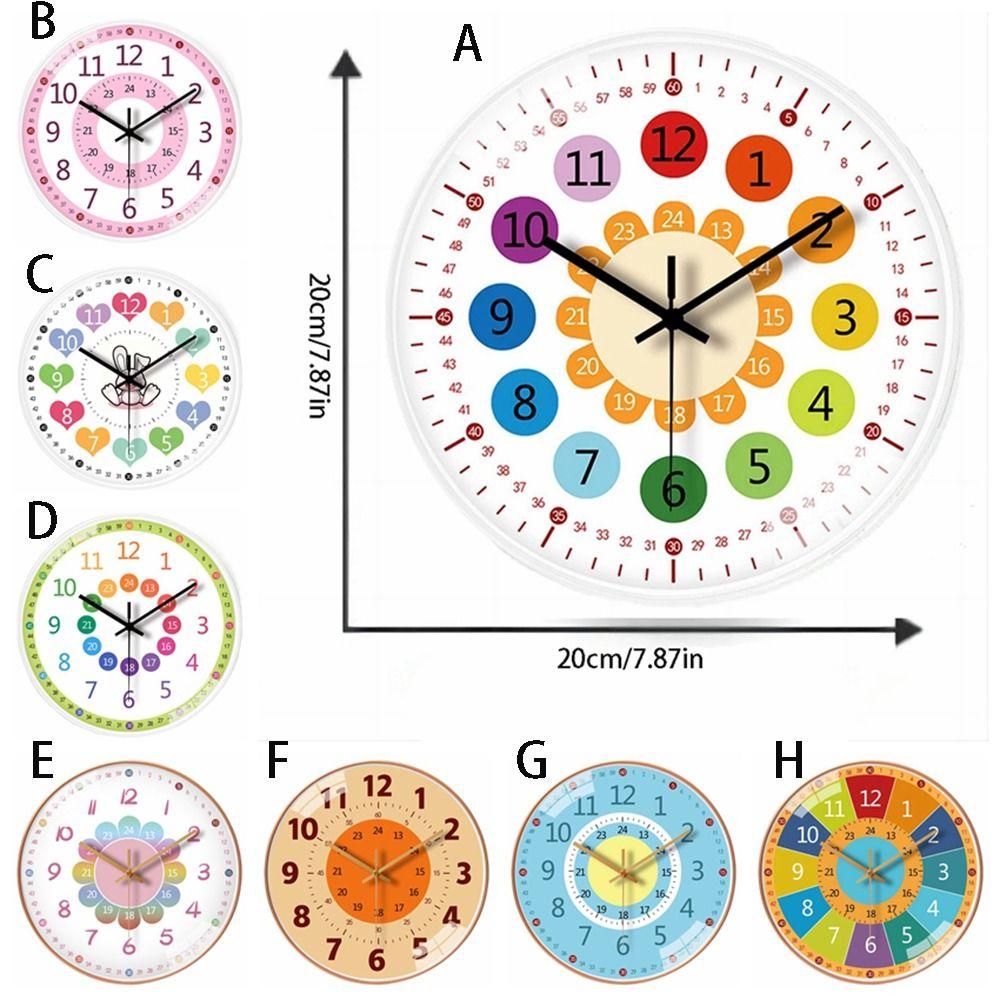 Silent Learning Clock Punch-free Electronic Color Clock Large Dial Wall Clock  Gift