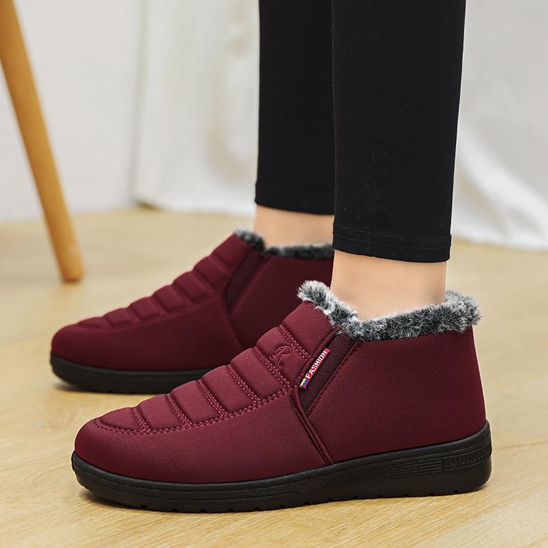 Женские ботинки на платформе для снега, повседневная обувь, женская обувь без застежек, модные ботильоны, мягкая, сохраняющая тепло зимняя обувь Botas Mujer
