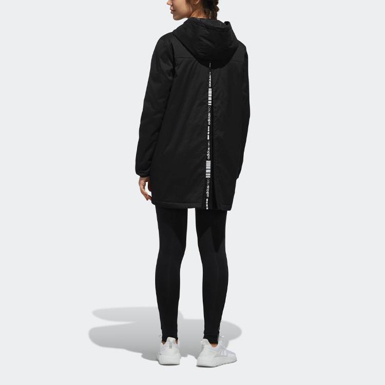 Adidas Neo W Cs Parka Jacket Solid Color Casual Sports Теплое хлопковое пальто Зимняя женская куртка черного цвета DW8351