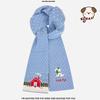 Korean Style Red White Cute Puppy Scarf Autumn and Winter New Style Gentle and Sweet Atmosphere Warm Knitted Small Scarf