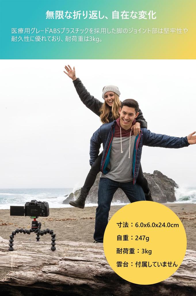 Joby Мини-штатив Gorillapod 3K Стойка MII Грузоподъемность 3 кг Рукоятка для видеосъемки Свободно сгибаемые ножки Сделано в Италии JB91510-BWW