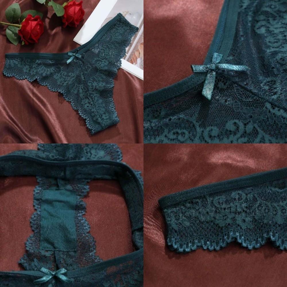 Traceless Lace Thong Panties Low Waist Floral Underpants Women Lace Flower Briefs Intimate Apparel