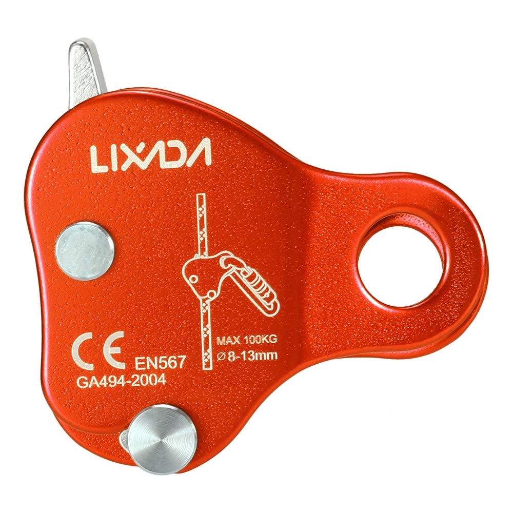 Lixada Micro Pulley Simple Ascender Bearing Mobile Side Climbing Pulley Certification for Orange CE/UIAA Climbing, Carrying, Transporting, Climbing,