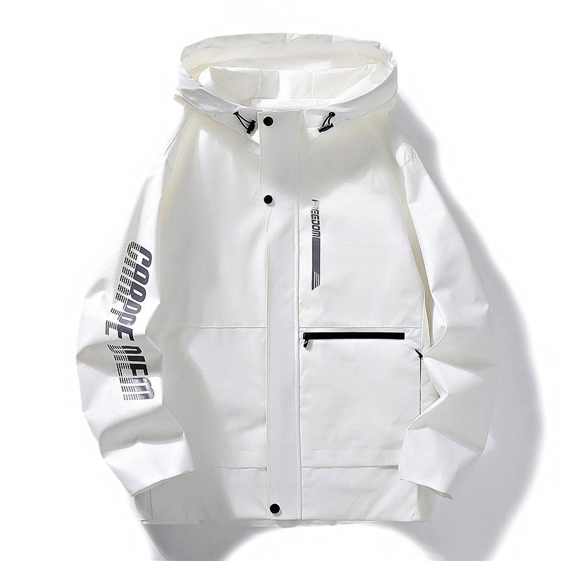 Мужская осенне-зимняя легкая и универсальная модная брендовая свободная куртка с капюшоном и модным принтом с надписью на спине