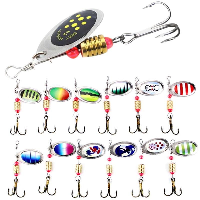10pcs/Set Hard Bait Metal Spinner Baits Kit Fishing Lures Spinnerbait for Bass Trout Salmon with Tackle Boxes Lure
