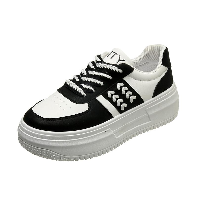 Fashion Thick Soled Sponge Cake Shoes For Women Spring Autumn Casual Versatile Sports Board Shoes Height Increasing Small White Shoes