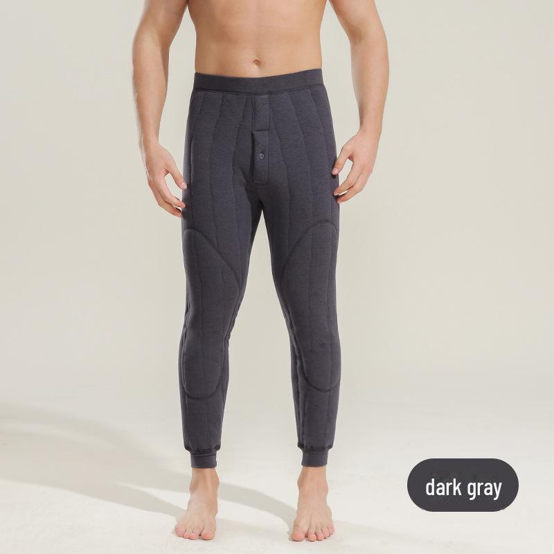 Мужские шерстяные стеганые флисовые брюки с высокой талией: Теплые зимние брюки для людей среднего и пожилого возраста.