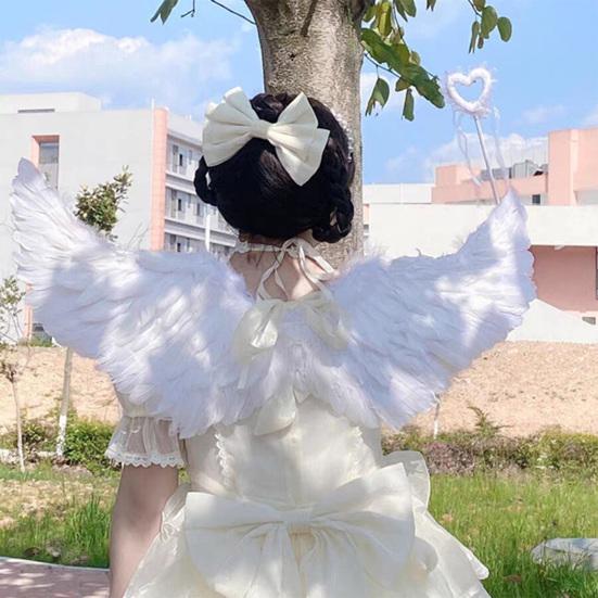 Крылья ангела ручной работы Креативные крылья из белых перьев Косплей Маленькие крылья Реквизит для Хэллоуина Вечеринок Фестивалей