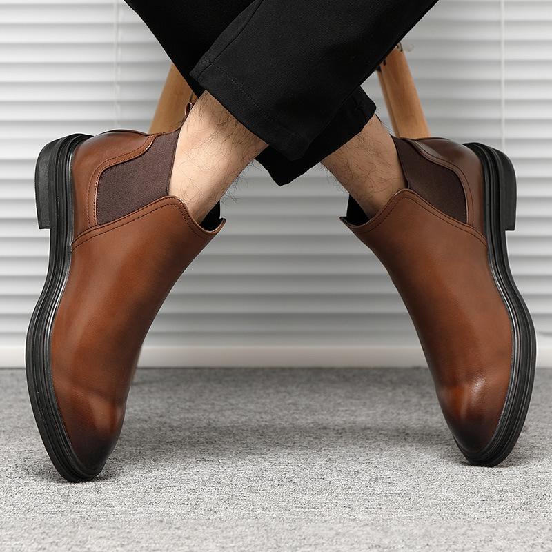 Флисовые осенние и зимние ботинки Martin, мужские кожаные ботинки, британские короткие ботинки с рукавами, мужская обувь, корейская версия, модные ботинки S08-C