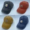 English Style Vintage Cotton Cap With Embossed Letters And Sun Shield For Men And Women