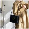 IELGY Женская винтажная универсальная сумка через плечо с текстурированной модной сумкой-ведром