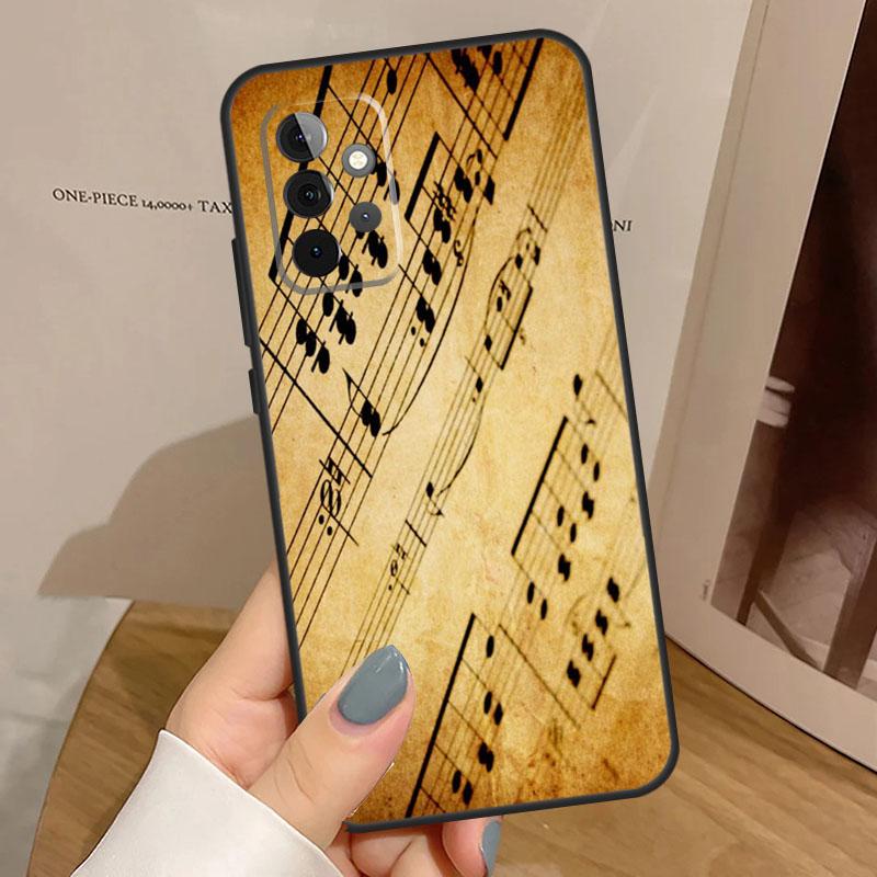 Клавиши пианино Винтажные ноты Чехол Для Samsung Galaxy A15 A25 A35 A55 A52 A32 A12 A14 A34 A54 A51 A71 A53 A13 A33 Чехол