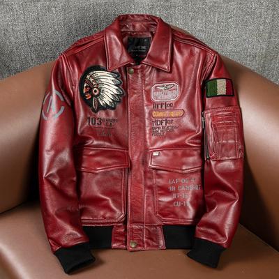 Мужская вощеная куртка из кожи full grain, куртка-бомбер в стиле индийский полет, короткая, винтажная, модное пальто