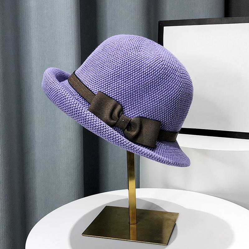 Цилиндр с бантом и загнутыми краями, женская модная рыбацкая шляпа, японская туристическая солнцезащитная шляпа, тонкая стильная дышащая солнцезащитная шляпа