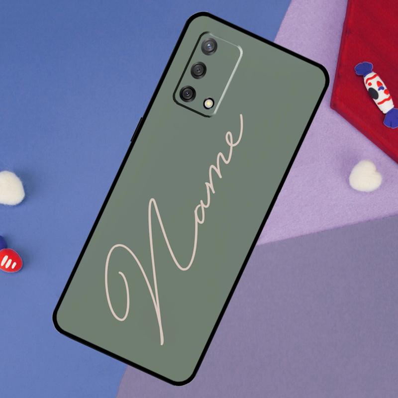 Чехол с персонализированным именем Sage Green для OPPO A17 A54 A57 S A77 A74 A94 A5 A9 A53 A15 A16 A76 A96 A52 A72 A18 A58 A98 A78