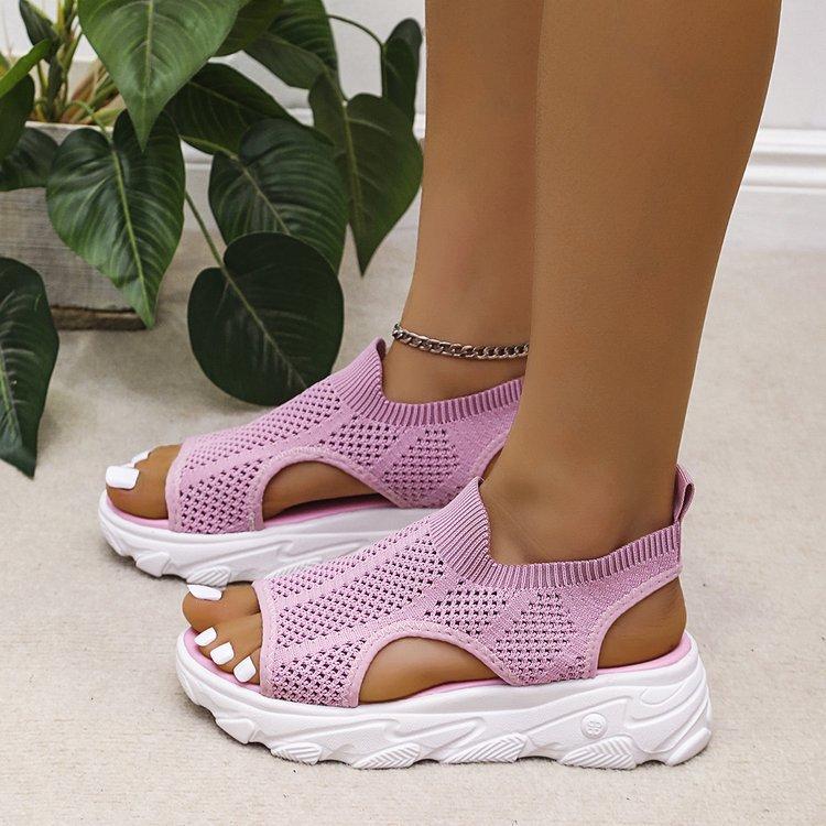 Summer Sexy Lace Platform Fly Woven Casual Women's Sandals