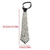 Korean Style Full Pearls Tie Black Choker Hand-beaded Long Necktie Academic Style Geometric Decoration Shirt Tie Daily