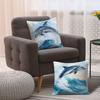 Watercolor Dolphin Pillow Covers, Jumping Wave Marine Life Art Decorative Throw Pillow Cases, Coastal Nautical Home Decor 4Pcs
