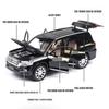 Масштаб 1/24 Toyota Land Cruiser, литая под давлением модель автомобиля, игрушечный автомобиль с откатным механизмом, звуком и светом для детей, коллекция подарков для мальчиков и девочек