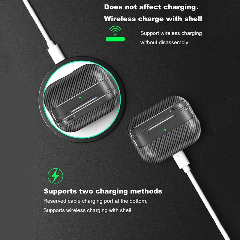 Чехол для наушников из ТПУ с Bluetooth из углеродного волокна для Airpods Pro, противоударный чехол для зарядки Apple Airpods 1 2 3 2021