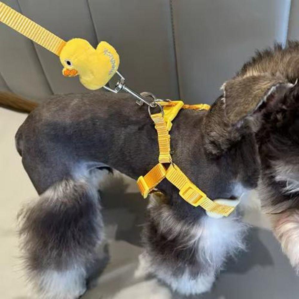 Nylon Cartoon Duck Dog Harness Vest Style Adjustable Buckle Yellow Duck Dog Rope Escape Proof with Leash Pet Harness Yorkshire