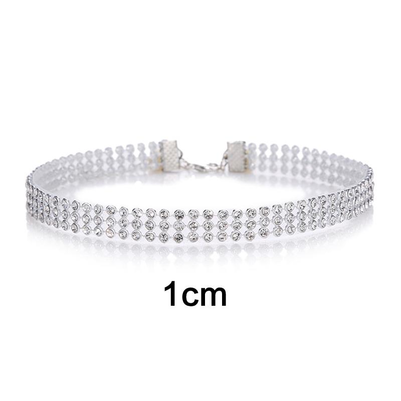 Women Fashion Full Diamond Crystal Rhinestone Choker Collar Chain Necklace Luxury Wedding Jewelry ARI