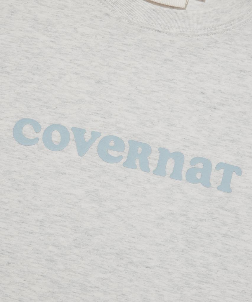 COVERNAT WOMAN Хлопковая футболка с логотипом Cooper, меланжево-серый