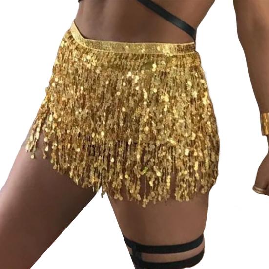 Юбка для танца живота, многослойный дизайн с пайетками, яркая цветная 4-слойная блестящая юбка, облегающая бедра, танцевальная сценическая юбка для косплея