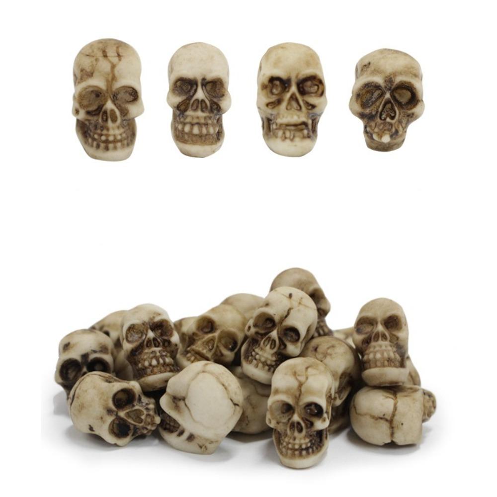 20pcs Decoration Props Mini Skulls Flowerpot Decor Skull Rocks Small Skeleton Head  Halloween