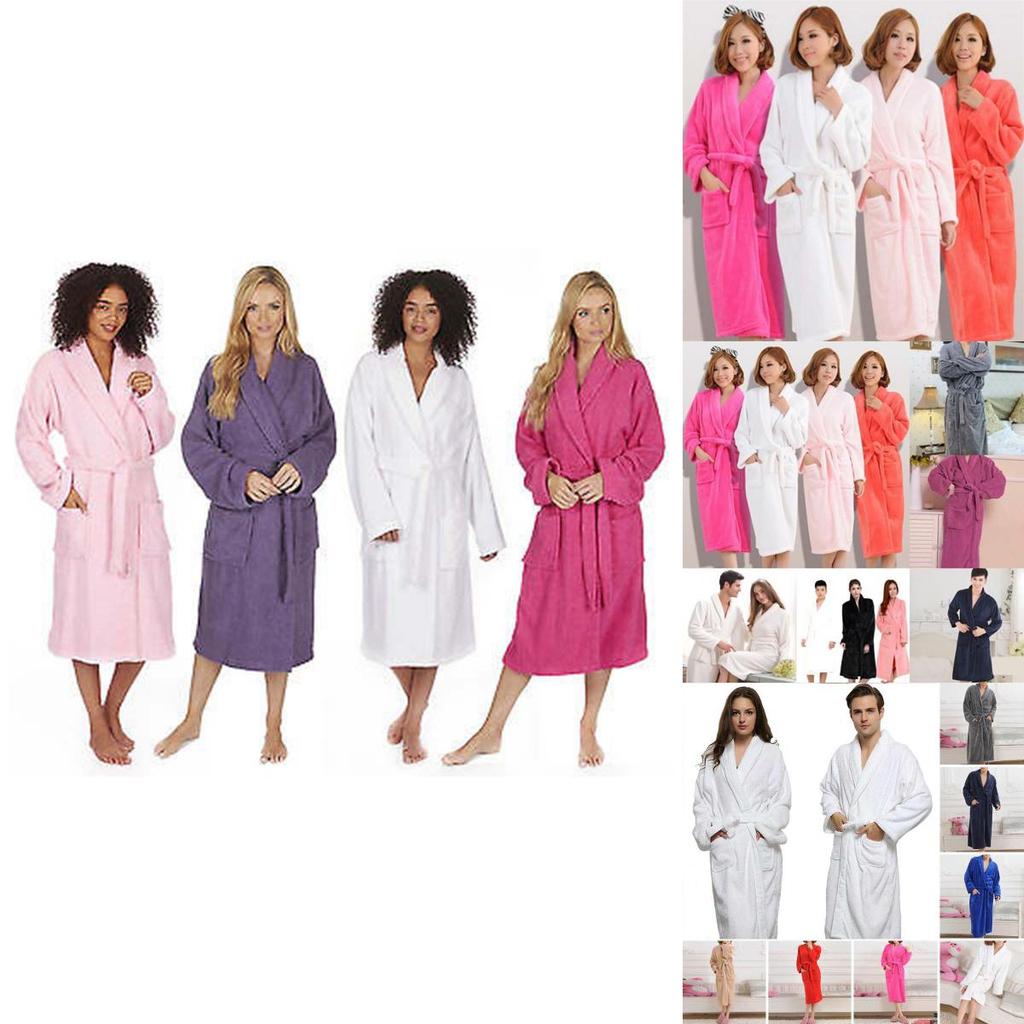 Elegant And Warm Bathrobe For Men And Women Cozy Flannel Winter Kimono