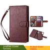 Magnetic Leather Flip Case for iPhone 15/14/13: Multi-Card 2-in-1 Design