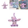 Cuddly Disney Lilo Stitch 3.9in Angel Plush Keychain Soft Stuffed Doll Kids Xmas Gift