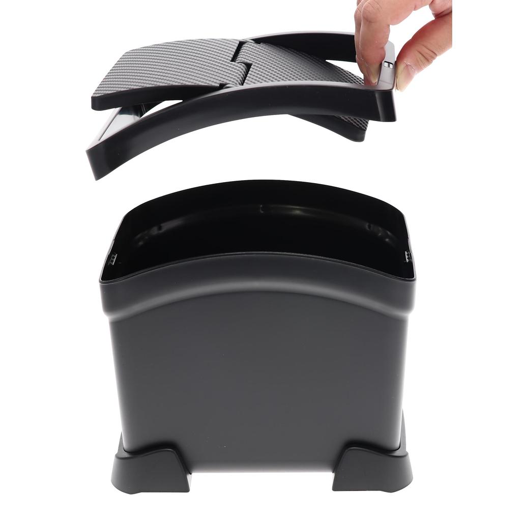 Carmate Car Trash Can with for Passenger and Rear with Large Black DZ572 Lid, Freestanding, Footwell, Seat, Seat, Support, Capacity,