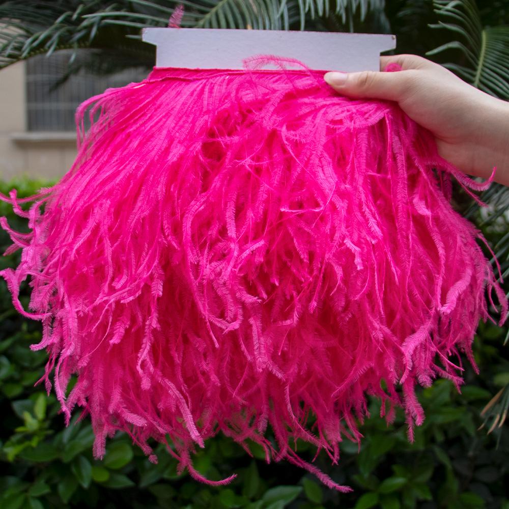 Feather1Meter Отделка из страусиных перьев 10-15/15-18/18-22 см Перья Бахрома Лента для Домашней Вечеринки Платья Шитья Свадебного Украшения Высокое Качество