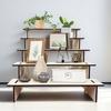 5-Tier Wooden Display Stand Tabletop Multi-tier Storage Rack Tiered Display Riser Stand