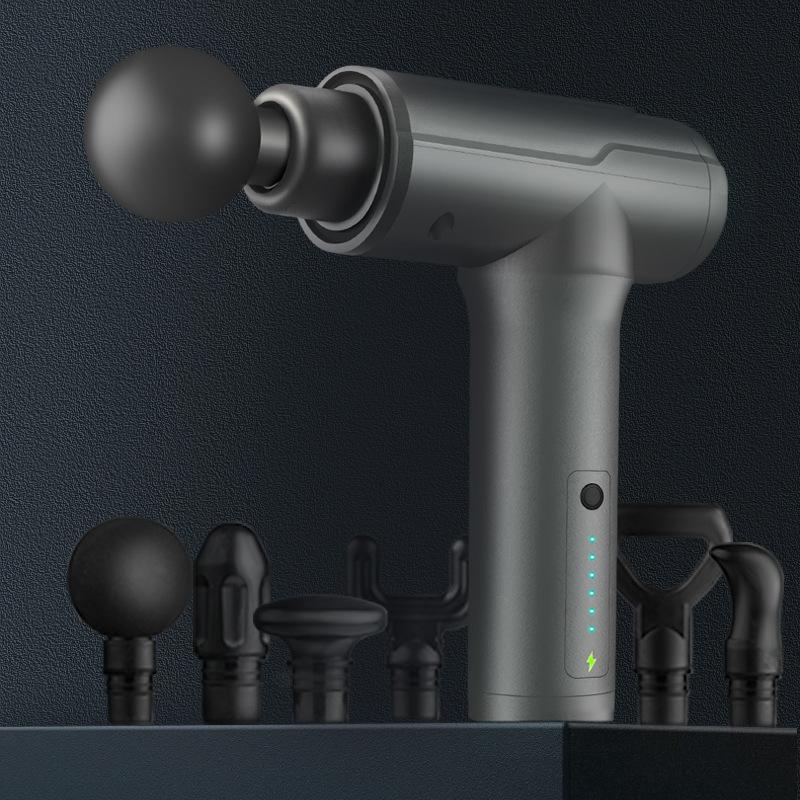 Модернизированный массажный пистолет для массажа глубоких мышц с 6 массажными головками