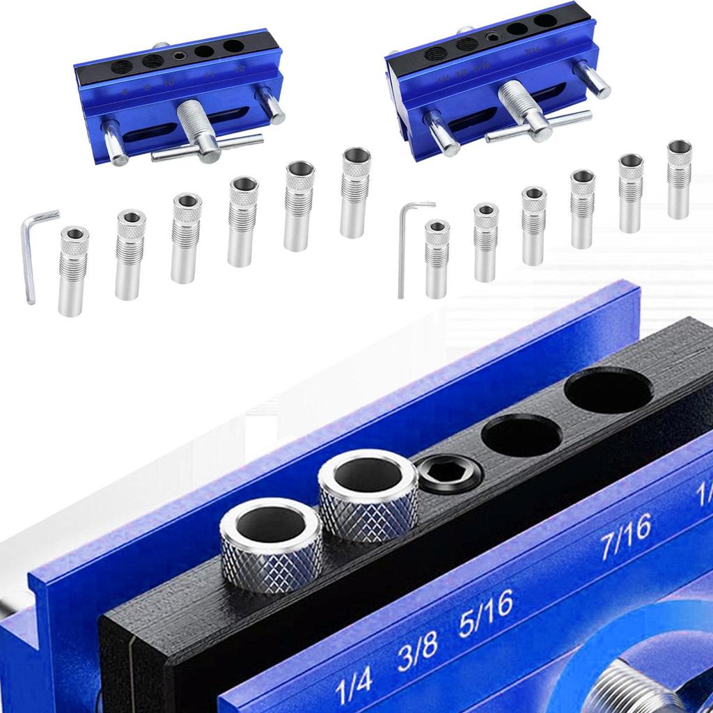 Drill Jig Pocket Hole Self Centering Doweling with 6 Guide Bushings