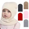Winter Baby Knitted Hat for Girls Boys Warm Ears Neck Kids Bonnet Hat Scarf One-Piece Children Beanie Baby Cap 1-5Y